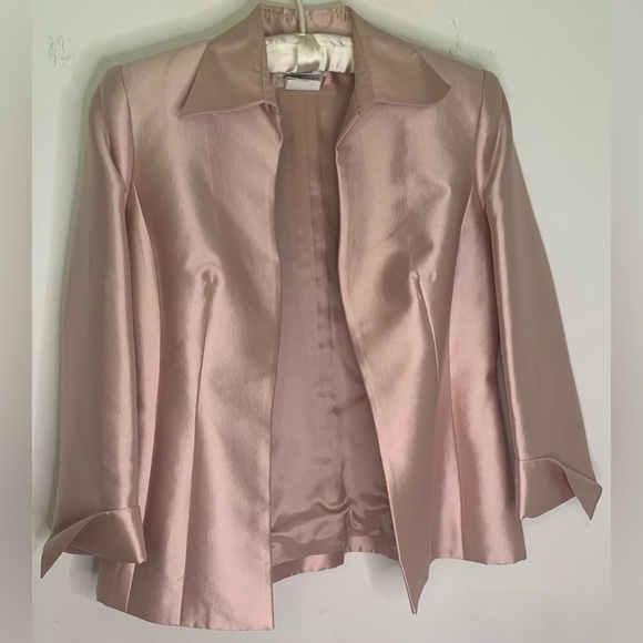 Jovani New York Blush Pink Blazer Silk Wool 81120 Formal Womens Size 6 - Picture 3 of 9